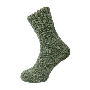 Green thick wool blend socks with ribbed cuffs size 8 to 12